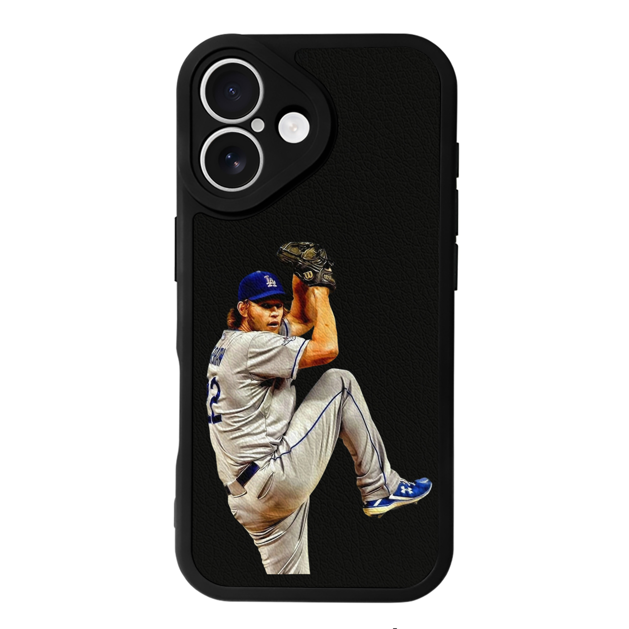 Clayton Kershaw 11 IPhone 16 Silicone Leather Case – UV Print, Lambskin Texture – Perfect Fit, Wireless Charging Compatible, Scratch Resistant, Precise Cutouts – Stylish Protection For IPhone 16